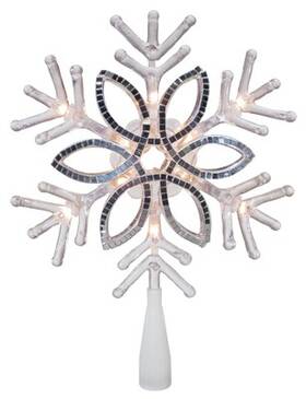 V49420-88 Inliten Llc-import 12 Pack Christmas Tree Topper Acrylic Snowflake 10- Inch