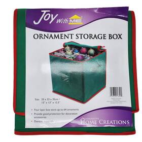 511044 Innovative Home Creations Christmas Ornaments Storage Box 13.5 X 13 Inches