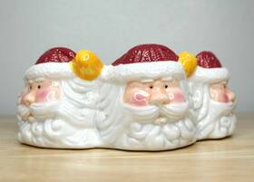 44153139 International Bazaar Ceramic Christmas Holiday Santa Head Candy Dish #44153139
