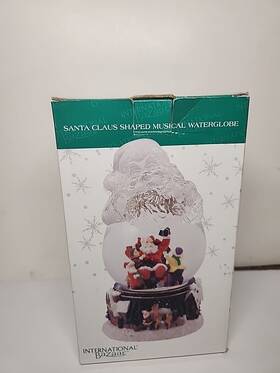 International Bazar 028225219267 Snowman Shaped Musical Water Globe With Box White Christmas