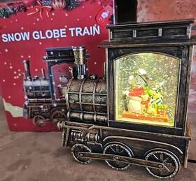 Ipow 687293561670 Snow Globe Train Musical Jingle Bells Christmas Snowman Water Swirling Lighted