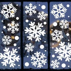 Iv-0222 Ivenf Christmas Decorations Indoor Decor 8 Sheets Extra Large White Snowflake Chris