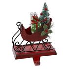 86131249266 J8915 Kurt Adler New Tin Glitter Sleigh Stocking Holder 773822719077