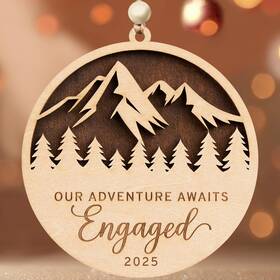 Hh.0r Jabihome Engagement Ornament 2025 Two-layer Wooden Just Engaged Christmas E