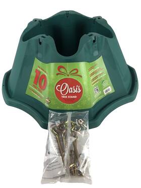 522-st Jack-post Corporation Oasis Plastic Green Large Christmas Tree Stand 1.9 Gal. Capacity 10 H Ft. X 6-3
