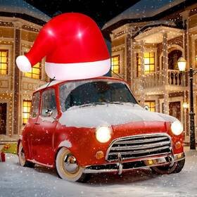 Meg-jellyarch-97 Jellyarch 5.9ft Large Inflatable Christmas Car Decoration Outdoor Blow Ups Santa