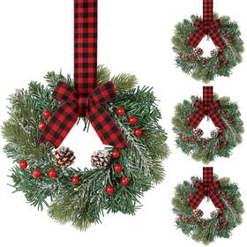 Bw-jexine-148838 Jexine 4 Pieces Mini Christmas Wreaths For Kitchen Cabinet Small Candle Rings