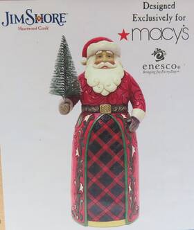 6012030fd Jim Shore 028399337569 Heartwood Creek Inch Christmas Tidings Santa With Plaid Coat