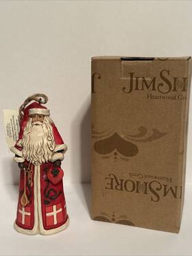 6001510 Jim Shore Danish Santa Christmas Ornament With Tag And Box
