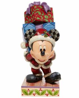 6008978 Jim Shore New Disney Traditions Mickey Mouse Christmas Inch Here Comes Old St. Mick