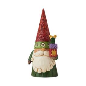 6009183 Jim Shore Heartwood Creek Christmas Gnome Holding Gifts Figurine 4.06 Inch