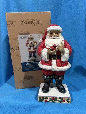 6010815fd Jim Shore Christmas Heartwood Creek Inch Touched By Wonder Santa And Cardinal Bird