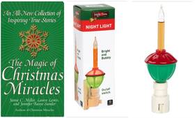 01649 Jingle Time New Gift Lot Magic Christmas Miracle Hc Book Vtg Bubbly Night Light