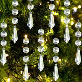 Jishi 313044551514 30pk Crystal Ornaments For Christmas Tree Decorations Acrylic Hanging Cry