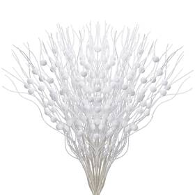 Csp-12 Jmkcoz 12 Pack Glitter Curly Christmas Spray Set White Wispy Willow Berry