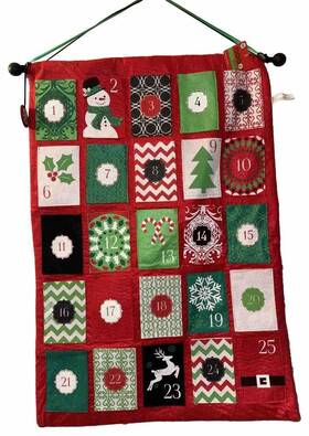 Jo Ann Stores 894429330765 Pocket Advent Calendar Felt Hanging With Tags 26x20 Holiday Christmas