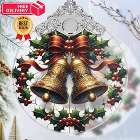Bell-bls239 Jocidea Bell Stained Glass Orament - Christmas Ornament Bells