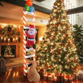Cqm-lrpt-01 Joeysut 9 Ft Hanging Christmas Inflatables Decorations With Led Light Santa Claus Ch