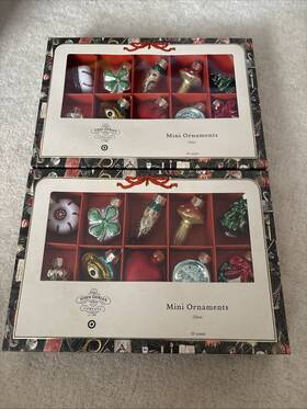 John Derian For Target 196761281786 Lot Of 2 2025 Mini Glass Xmas Ornaments 10pc Set