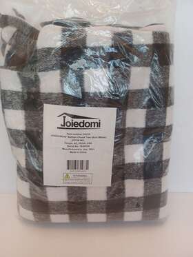 30339 Joiedomi Christmas Tree Skirt Black And White Buffalo Check/plaid New 48 Inch #30339