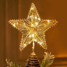 31318 Joiedomi Christmas Tree Toppers 8 Inch Gold Metal Star X 10