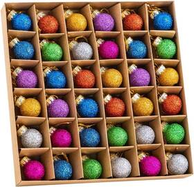 Joi-bw-31508 Joiedomi 36 Pcs Christmas Mini Glitter Glass Balls Blue Yellow