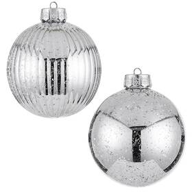 Jorysics 750439580917 Large Christmas Ball Ornaments 6-inch Silver Oversized Shatterproof Plastic
