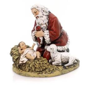 26781 Joseph Studio Christmas Kneeling Santa Polyresin Jesus Reason For Season