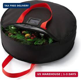 Josiviky 798156387747 Wreath Storage Bag 24 Inch Christmas Hanging Container Heavy-duty Ca