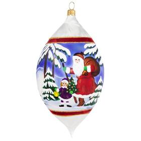 Joy To The World 842389038522 Vintage Style Euro Santa Drop Polish Glass Christmas Ornament