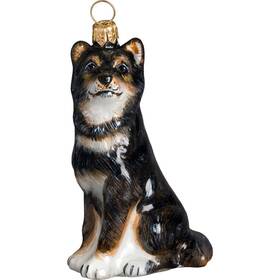 Zkp3298 Joy To The World Shiba Inu Polish Glass Christmas Ornament Japanese Dog D