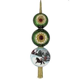 Zkp4080barn Joy To The World Metzler Brothers Snowy Barn Winter Finial Polish Glass Christmas Tree Topper