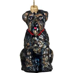 Zkp4092 Joy To The World Bouvier De Flandres Polish Glass Christmas Ornament Dog Tree Decoration