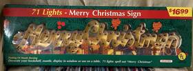 Joybrite 049022061804 Vintage New Merry Christmas Sign With 71 Red Lights In Original Box