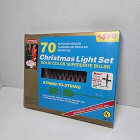 893403 Joybrite Christmas Mini Light Solid Color Red Superbrite 70 Outdoor/indoor Vtg