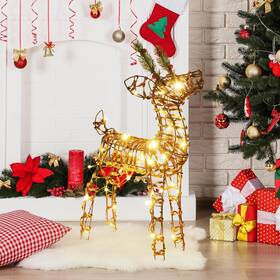Yh2024017 Joyhue Christmas Reindeer Outdoor 23.6 Inch H Light Up Decoration Prelit 3d Rat