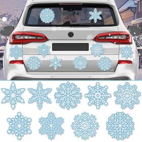 125-5209 Julmelon Snowflakes Magnets 22pcs Reflective Christmas Blue Car M