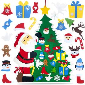 Sds-1-us Jun-electron -sds-1-us Diy Felt Christmas Tree Set 3.2ft Green With Ornaments And Lights