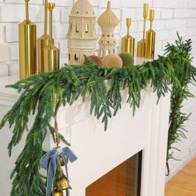 Wo-jutom-1494 Jutom 1 Pcs 80 Inches Christmas Real Touch Norfolk Pine Garlands Artificial Greener
