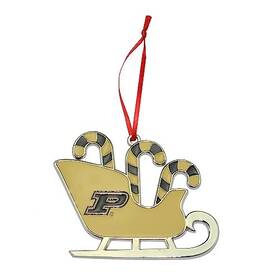 Al-001or Jwi Candy Cane Sleigh Christmas Ornament Purdue Boilermakers