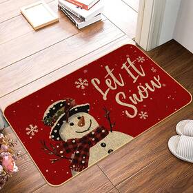 Vsda598 Jykcul Snowman Let It Snow Christmas Doormat Snowflakes Winte Xmas Decorative Doot M