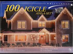 89301 K-mart Corporation Brilliance Add-a-set 100 Icicle Holiday Christmas Clear Lights Nib 2 Box Set