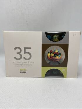 K-mart Stewart Collection 087449383505 Vtg Martha Everyday 35 Red Gold Green And Blue Christmas Sphere Lights Nos