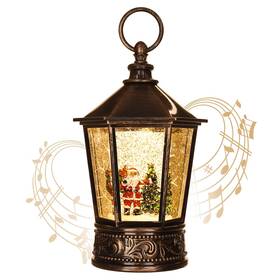 Kampgo 704219906923 Snow Globe Lighted Christmas Decorations Santa Claus Musical