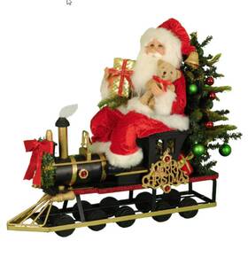 Karen Didion 813936024978 Lighted Merry Christmas Train Santa