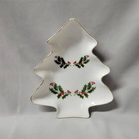 3345-57 Kashima Trading Co. Ltd. Christmas Holly Tree Shaped Bon-bon Dish No