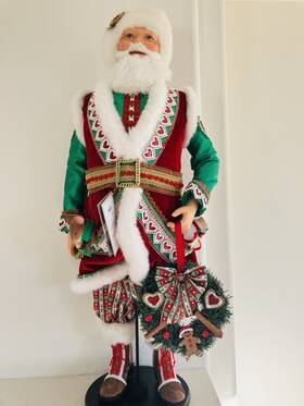 28-328728 Katherines Collection Christmas Santa Papa Nicholas Nutmeg Doll 34 Inch New