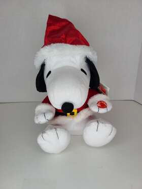 Kcare 049022921702 Peanuts Animated Santa Snoopy 10 Inch Plays Linus And Lucy New Xmas Plush 2016 Nwt