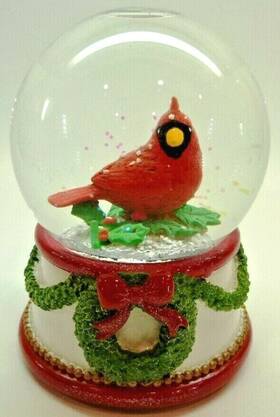 19317 Kcare Red Cardinal Christmas Musical Snow Globe- Inch We Wish You A Merry Xmas 5.5