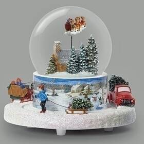 Kensington Row Christmas Collection 755918525632 At The Cabin Musical Rotating Snow Globe